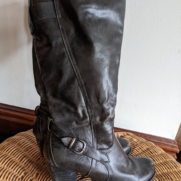 Wide calf boots in ashy grey brown - Picture 4 of 4